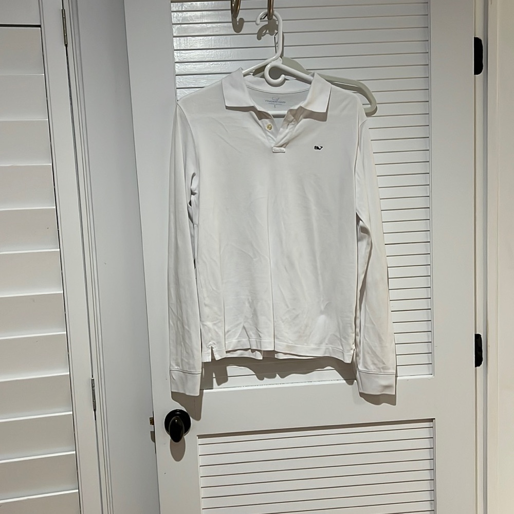 White long sleeve polo from Vineyard Vines